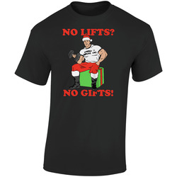 No Lifts No Gifts Funny Arnold Christmas Xmas Holiday Retro Graphic Unisex Soft Cotton Black T Shirt