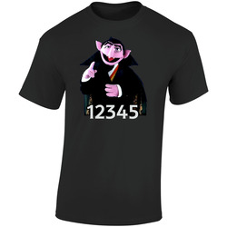 Sesame Street The Count Retro Graphic Unisex Soft Cotton Black T Shirt