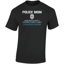 Police Mom Retro Graphic Unisex Soft Cotton Black T Shirt