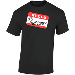 Hello I'm Awesome Retro Graphic Unisex Soft Cotton Black T Shirt