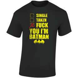 Single Taken Fuck You I'm Batman Funny Retro Graphic Unisex Soft Cotton Black T Shirt