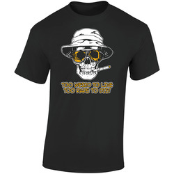 Hunter S Thompson Too Weird To Live Too Rare To Die Retro Graphic Unisex Soft Cotton Black T Shirt
