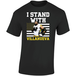 I Stand With Alejandro Villanueva Pittsburgh Football Usa Anthem Retro Graphic Unisex Soft Cotton Black T Shirt