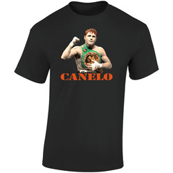 Saul Canelo Alvarez Mexican Mexico Boxing Boxer Retro Graphic Unisex Soft Cotton Black T Shirt