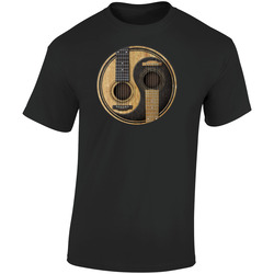 Yin Yang Guitars Retro Graphic Unisex Soft Cotton Black T Shirt