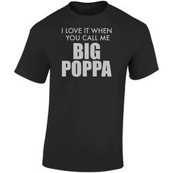 I Love It When You Call Me Big Poppa Retro Graphic Unisex Soft Cotton Black T Shirt