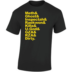 Meth & Ghost & Inspectah Wu Tang Clan Members Rap Retro Graphic Unisex Soft Cotton Black T Shirt