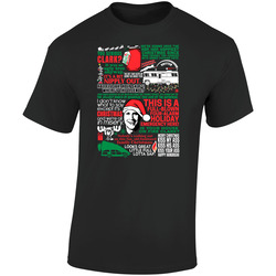 National Lampoon's Christmas Vacation Holiday Movie Quote Mashup Retro Graphic Unisex Soft Cotton Black T Shirt