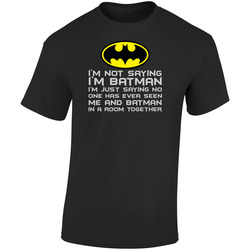 I'm Not Saying I'm Batman Retro Graphic Unisex Soft Cotton Black T Shirt I'm Not Saying I'm Batman Retro Graphic Unisex Soft Cotton Black T Shirt