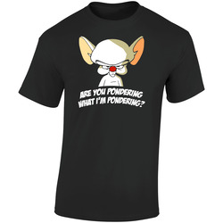 Pinky And The Brain Animaniacs Cartoon Retro Graphic Unisex Soft Cotton Black T Shirt
