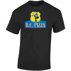 Bc Pizza Retro Graphic Unisex Soft Cotton Black T Shirt