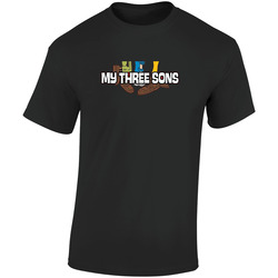 My Three Sons Retro Graphic Unisex Soft Cotton Black T Shirt