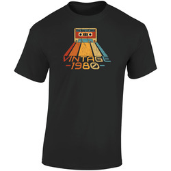 Vintage 1980 Cassette Retro Graphic Unisex Soft Cotton Black T Shirt