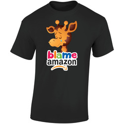 Toys R Us Crying Geoffrey The Giraffe Blame Amazon Fan Retro Graphic Unisex Soft Cotton Black T Shirt
