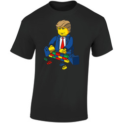 Donald Trump Building Blocks Lego Wall Retro Graphic Unisex Soft Cotton Black T Shirt