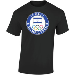 Israel Winter Olympic Team Pyeongchang 2018 Round Logo Retro Graphic Unisex Soft Cotton Black T Shirt