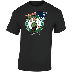 Boston Pro Sports Teams Logo Mashup City Fan Retro Graphic Unisex Soft Cotton Black T Shirt