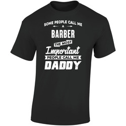 Barber Important People Call Me Daddy Father's Day Gift Retro Graphic Unisex Soft Cotton Black T Shirt