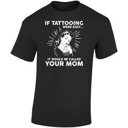 Tattooing Easy Retro Graphic Unisex Soft Cotton Black T Shirt