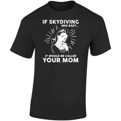 Skydiving Easy Retro Graphic Unisex Soft Cotton Black T Shirt