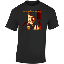 Country Rock Music Legend 70s Glen Campbell Rhine Stone Cowboy Retro Graphic Unisex Soft Cotton Black T Shirt