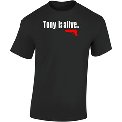 Tony Is Alive Sopranos Retro Graphic Unisex Soft Cotton Black T Shirt