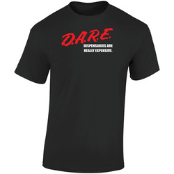 Dare Dispensaries Are Really Expensive Funny Parody Retro Graphic Unisex Soft Cotton Black T Shirt