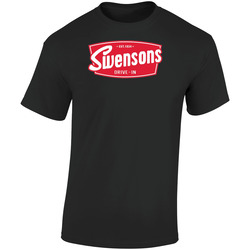 Swensons Drive In Burger Food Fan Retro Graphic Unisex Soft Cotton Black T Shirt