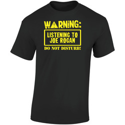 Listening To Joe Rogan Do Not Disturb Funny Stand Up Comedian Retro Graphic Unisex Soft Cotton Black T Shirt