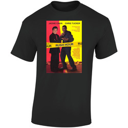 Rush Hour Cool 90's Comedy Vintage Classic Movie  Fan Retro Graphic Unisex Soft Cotton Black T Shirt