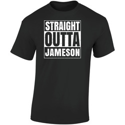 Straight Outta Jameson Missouri City Compton Parody Grunge Retro Graphic Unisex Soft Cotton Black T Shirt