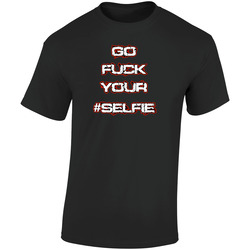 Go Fuck Your #selfie Funny Hipster Retro Graphic Unisex Soft Cotton Black T Shirt