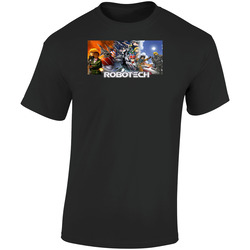Robotech Group Anime Retro Graphic Unisex Soft Cotton Black T Shirt Robotech Group Anime Retro Graphic Unisex Soft Cotton Black T Shirt