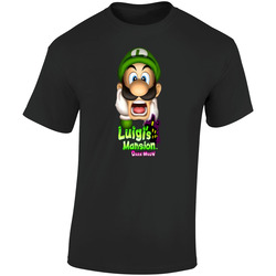 Luigi's Mansion Dark Moon Super Mario Retro Graphic Unisex Soft Cotton Black T Shirt