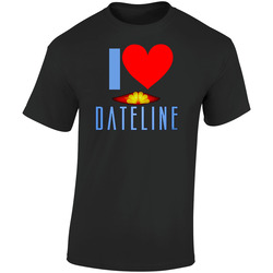 I Love Heart Dateline Nbc Retro Graphic Unisex Soft Cotton Black T Shirt