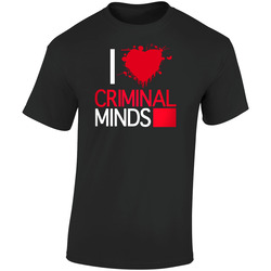 I Love Heart Criminal Minds Retro Graphic Unisex Soft Cotton Black T Shirt