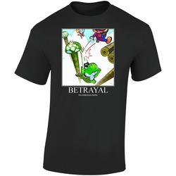 Funny Super Mario Yoshi Parody Betrayal Retro Graphic Unisex Soft Cotton Black T Shirt