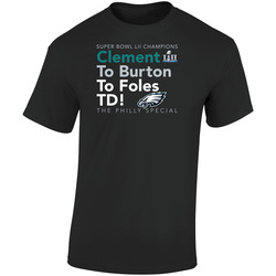 Super Bowl Clement Burton Foles Philly Football Champs Retro Graphic Unisex Soft Cotton Black T Shirt