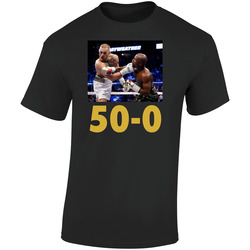 Mayweather 50-0 Boxing Retro Graphic Unisex Soft Cotton Black T Shirt
