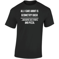 Geometry Dash All I Care About Is Video Game Fan Retro Graphic Unisex Soft Cotton Black T Shirt