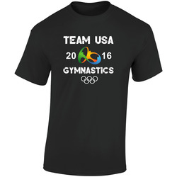 Usa Gymnastics Team Rio 2016 Olympic Games Sport Retro Graphic Unisex Soft Cotton Black T Shirt