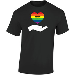 Orlando Pride Heart Victim Support Donation 2 Retro Graphic Unisex Soft Cotton Black T Shirt