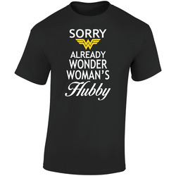 Sorry Already Wonder Woman's Hubby Retro Graphic Unisex Soft Cotton Black T Shirt Sorry Already Wonder Woman's Hubby Retro Graphic Unisex Soft Cotton Black T Shirt