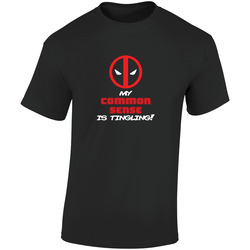 Common Sense Deadpool Retro Graphic Unisex Soft Cotton Black T Shirt
