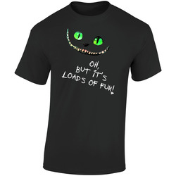 Alice In Wonderland Movie Cheshire Cat Retro Graphic Unisex Soft Cotton Black T Shirt