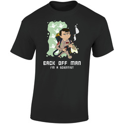 Back Off Man I'm A Scientist Ghostbusters Venkman Retro Graphic Unisex Soft Cotton Black T Shirt