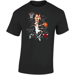 Michael Jordan Retro Basketball Caricature Retro Graphic Unisex Soft Cotton Black T Shirt