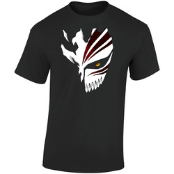 Bleach Anime Ichigo Hollow Mask Retro Graphic Unisex Soft Cotton Black T Shirt