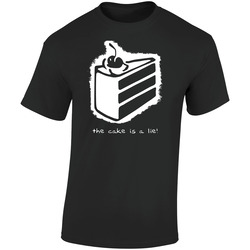 Portal The Cake Is A Lie Orange Box Video Game Retro Graphic Unisex Soft Cotton Black T Shirt