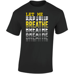 Let Me Breathe I Can't Breathe Custom Retro Graphic Unisex Soft Cotton Black T Shirt
